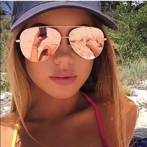 Accessories - Rose Gold Aviator Sunglasses